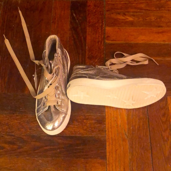 Zara Gold High-top Sneaker size 38 - Picture 2 of 5